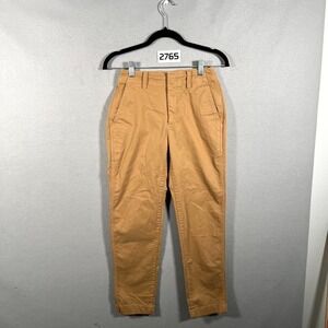 Gap Downtown Khaki Chino Pants Womens 00 Brown Regenerative Cotton Straight Leg